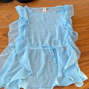 Tommy Bahama Light Blue Ruffled Kids bathing suit cover up